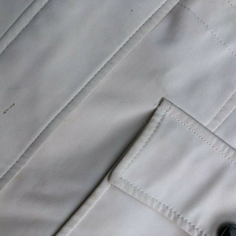 KRISTEN BLAKE Women's Vintage Beige Winter Coat Jacket M Hooded Cargo Pocket‌‌‌‌ - Picture 4 of 12